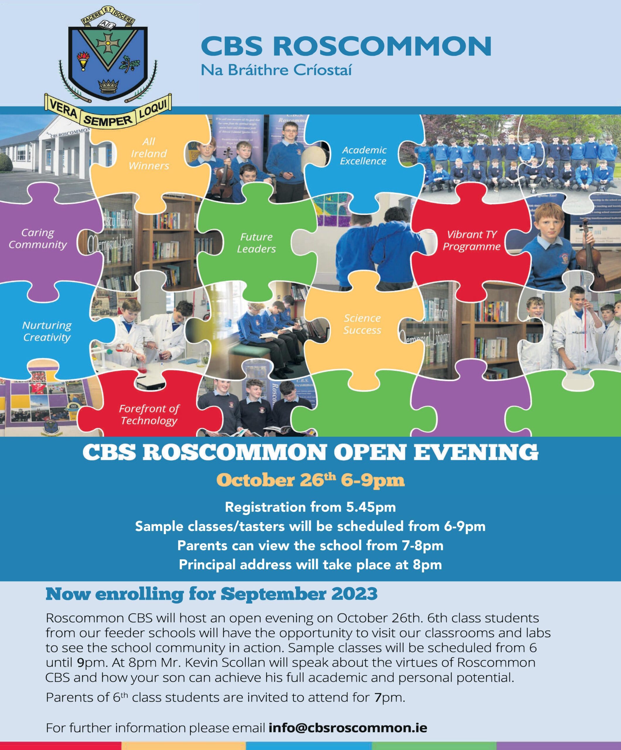 CBS Roscommon Open Evening 26th October 2022